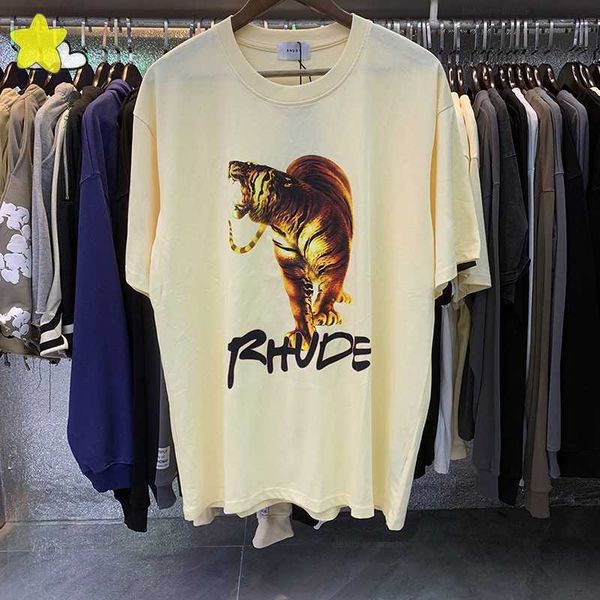tiger printing pattern rhude short sleeve men women fashion streetwear tees casual o-neck rhude t-shirts, White;black
tiger printing pattern rhude short sleeve men women fashion streetwear tees casual o-neck rhude t-shirts, White;black