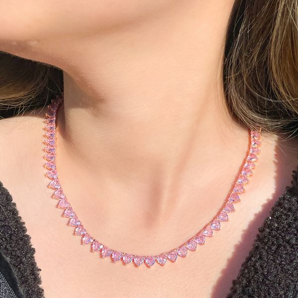 pendant necklaces cwwzircons rose gold color pink cubic zirconia cute romantic love heart shape tennis choker necklace for women lover gift, Silver
pendant necklaces cwwzircons rose gold color pink cubic zirconia cute romantic love heart shape tennis choker necklace for women lover gift, Silver