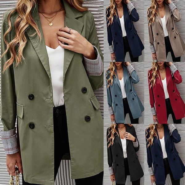 2023 autumn/winter new style stylish loose fitting suit solid neck long sleeve mid length coat women, Black;brown
2023 autumn/winter new style stylish loose fitting suit solid neck long sleeve mid length coat women, Black;brown