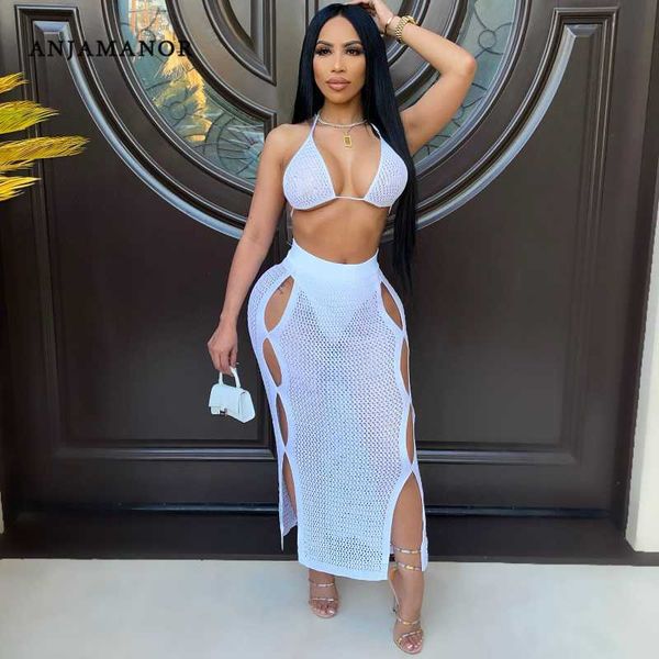 two piece dress anjamanor two piece set crochet knitted maxi skirt bikini halter vacation outfits for woman beach dress sets d48dc38 j230506, White
two piece dress anjamanor two piece set crochet knitted maxi skirt bikini halter vacation outfits for woman beach dress sets d48dc38 j230506, White