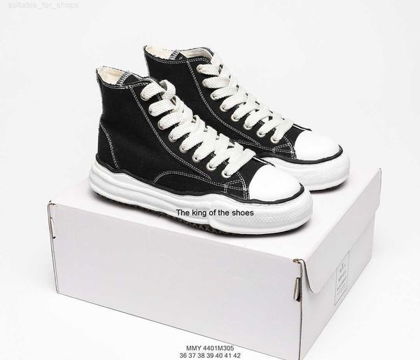 japanese retro lovers high canvas shoes maison mihara yasuhiro mmy dissolving shoes men's and women's fashion casual shoes, Black