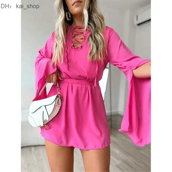 street style dresses 2023 summer new product fresh sweet bandage half open collar flare sleeve dress short skirt anti glare 41, Black;pink
street style dresses 2023 summer new product fresh sweet bandage half open collar flare sleeve dress short skirt anti glare 41, Black;pink