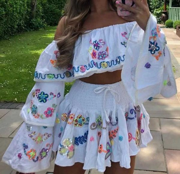 two piece dress two piece sets women outifits 2023 spring fashion printed off shoulder long sleeved crop casual drstring mini skirt set j230, White
two piece dress two piece sets women outifits 2023 spring fashion printed off shoulder long sleeved crop casual drstring mini skirt set j230, White