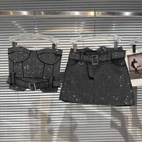 two piece dress prepomp sleeveless strapless rhinestone diamonds padded chest tank vest short bodycon skirt belt two piece set outfits gh708, White
two piece dress prepomp sleeveless strapless rhinestone diamonds padded chest tank vest short bodycon skirt belt two piece set outfits gh708, White