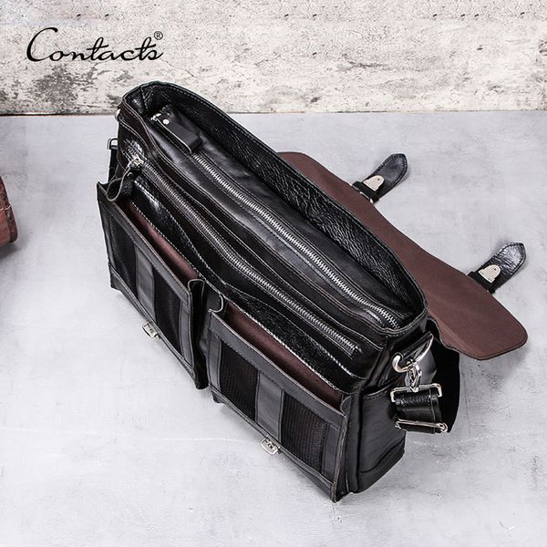 briefcases contact's vegetable leather men briefcase for lawyers 13inch laphandbag ipad large vintage business male messenger bag black
briefcases contact's vegetable leather men briefcase for lawyers 13inch laphandbag ipad large vintage business male messenger bag black