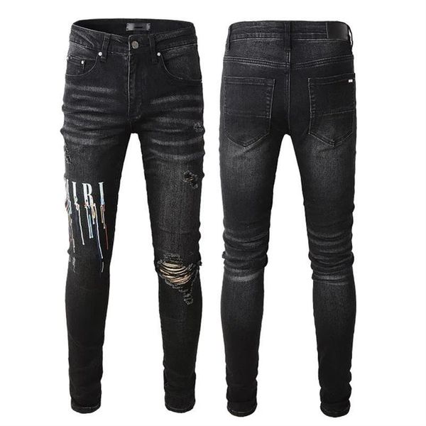 2023 designer european american mens jeans distressed ripped biker cycling embroidery pants slim fit motorcycle denim pant men hip hop jeans, Blue
2023 designer european american mens jeans distressed ripped biker cycling embroidery pants slim fit motorcycle denim pant men hip hop jeans, Blue