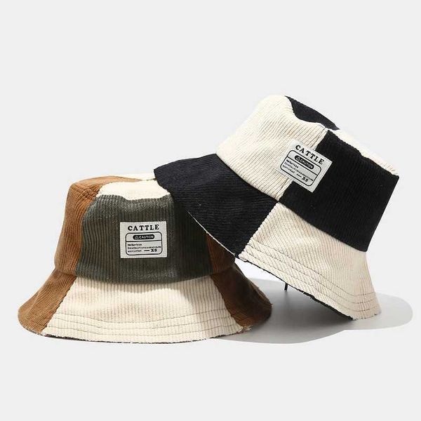 wide brim hats autumn winter retro corduroy bucket hat new fashion stitching color fisherman caps beach hats for woman panama hat j230503, Blue;gray
wide brim hats autumn winter retro corduroy bucket hat new fashion stitching color fisherman caps beach hats for woman panama hat j230503, Blue;gray