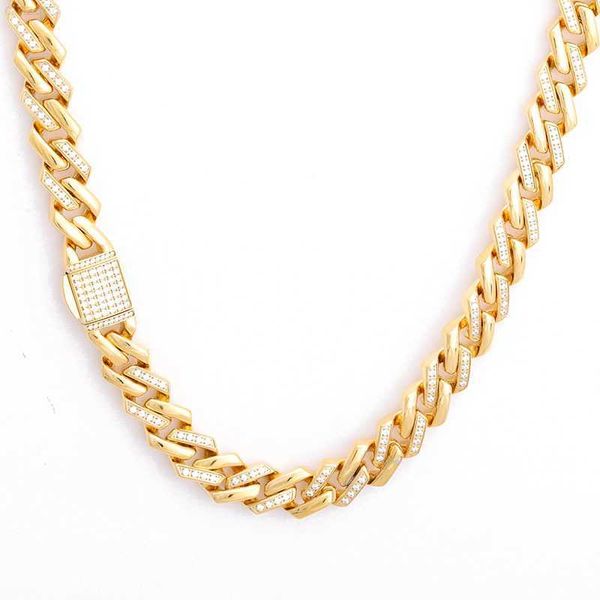 fashion hip hop 18k gold plated stainless steel zircon iced out cuban link chain necklace for men, Silver
fashion hip hop 18k gold plated stainless steel zircon iced out cuban link chain necklace for men, Silver