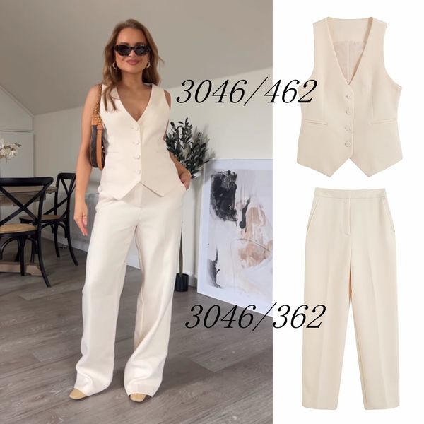 women's two piece pants unizera 2023 spring clothes basic slim vest allmatch highneck wideleg twopiece set 302 230506, White
women's two piece pants unizera 2023 spring clothes basic slim vest allmatch highneck wideleg twopiece set 302 230506, White