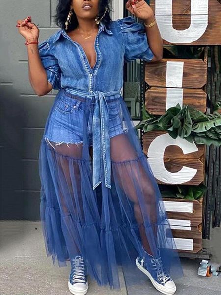 plus size dresses size e clothing elegant shirt long denim mesh patchwork ladies jeans wholesale bulk drop 230506, Black
plus size dresses size e clothing elegant shirt long denim mesh patchwork ladies jeans wholesale bulk drop 230506, Black