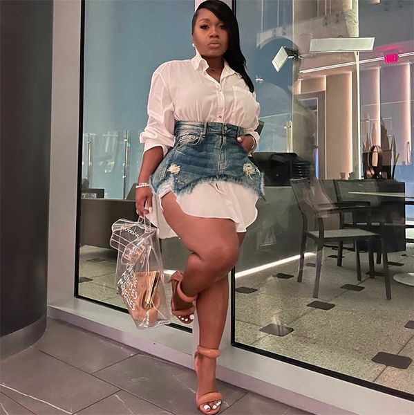 two piece dress 2023 spring jeans skirt shirt dress 2 piece matching sets women turn down collar full sleeve long shirts tassel denim skirt, White
two piece dress 2023 spring jeans skirt shirt dress 2 piece matching sets women turn down collar full sleeve long shirts tassel denim skirt, White