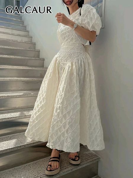 two piece dress galcaur casual sets for women o neck puff sleeve backless high waist loose pleated skirt solid set female summer 230506, White
two piece dress galcaur casual sets for women o neck puff sleeve backless high waist loose pleated skirt solid set female summer 230506, White