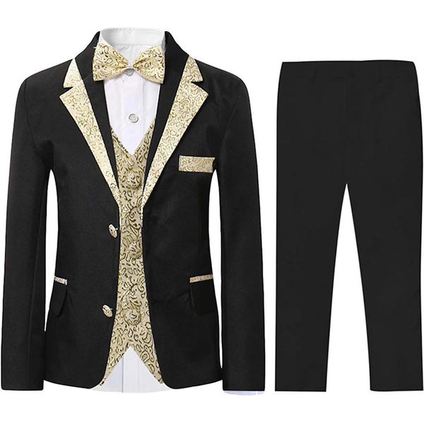 suits boys slim fit 5 pieces set kids blazer vest pants shirt bowtie jacket with gold rims for wedding party prom 230506, Black
suits boys slim fit 5 pieces set kids blazer vest pants shirt bowtie jacket with gold rims for wedding party prom 230506, Black
