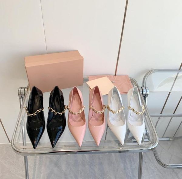 2023 early spring sandals pointy mary jane patent leather stiletto chain temperament5839952, Black
2023 early spring sandals pointy mary jane patent leather stiletto chain temperament5839952, Black