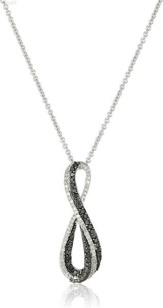 collection sterling silver black and white diamond infinity pendant necklace (1/3 cttw) 18"
collection sterling silver black and white diamond infinity pendant necklace (1/3 cttw) 18"
