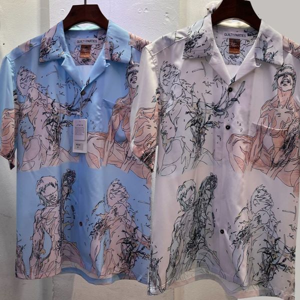 men's casual shirts 23ss wacko maria sketch full print short sleeved causal loose hawaiian shirt for men women 230506, White;black
men's casual shirts 23ss wacko maria sketch full print short sleeved causal loose hawaiian shirt for men women 230506, White;black