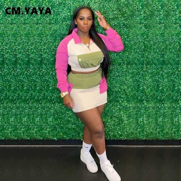 two piece dress cmyaya patchwork women mini midi skirts suit and turndown neck matching two 2 piece set outfits active dress j230506, White
two piece dress cmyaya patchwork women mini midi skirts suit and turndown neck matching two 2 piece set outfits active dress j230506, White