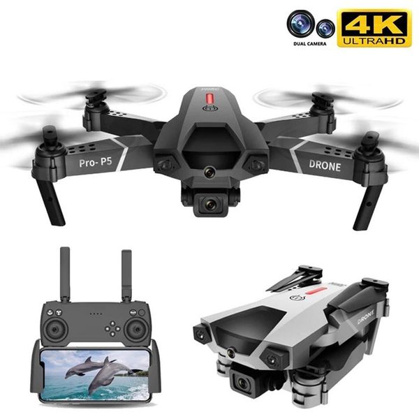 

Drone P5 4K Aircraft Dual Camera Professional Aerial Photography Infrared Obstacle Avoidance Quadcopter RC Helicopter Fly Toys Pro-p5