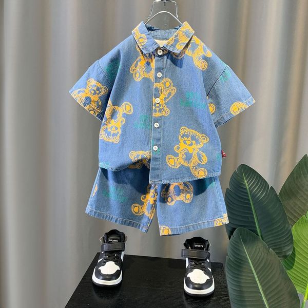 clothing sets kid boy summer clothes bear print denim shirt shorts and jeans 2pcs jacket pants suit children tracksuits 230506, White
clothing sets kid boy summer clothes bear print denim shirt shorts and jeans 2pcs jacket pants suit children tracksuits 230506, White