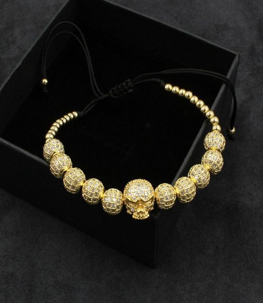new zircon bracelets men jewelry cubic micro pave cz skull charm 4mm round beads braided macrame bracelet pulseira feminina5328420, Black
new zircon bracelets men jewelry cubic micro pave cz skull charm 4mm round beads braided macrame bracelet pulseira feminina5328420, Black