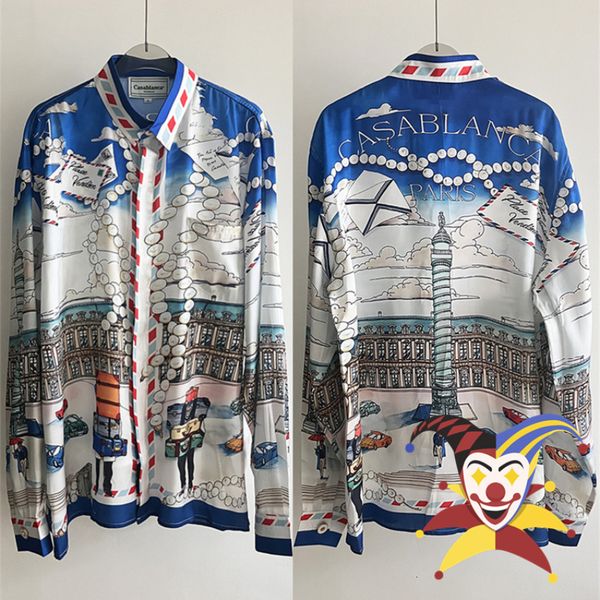 men's casual shirts urban landscape print casablanca shirt men women hawaii beach summer silk 230506, White;black
men's casual shirts urban landscape print casablanca shirt men women hawaii beach summer silk 230506, White;black