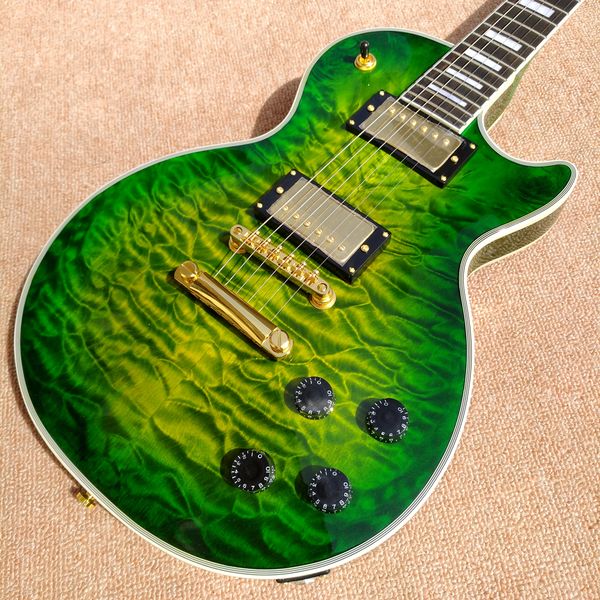 custom electric guitar, mahogany fingerboard, exploding green maple patchwork solid mahogany body, gold hardware, 58
custom electric guitar, mahogany fingerboard, exploding green maple patchwork solid mahogany body, gold hardware, 58