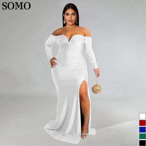 plus size dresses somo size solid off shoulder evening for women luxury split maxi long dress wholesale drop 230506, Black
plus size dresses somo size solid off shoulder evening for women luxury split maxi long dress wholesale drop 230506, Black