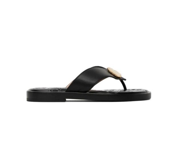 22ss womens leather flat slippers thong sandals sports pool flip flops with goldtoned hardware7130166, Black
22ss womens leather flat slippers thong sandals sports pool flip flops with goldtoned hardware7130166, Black