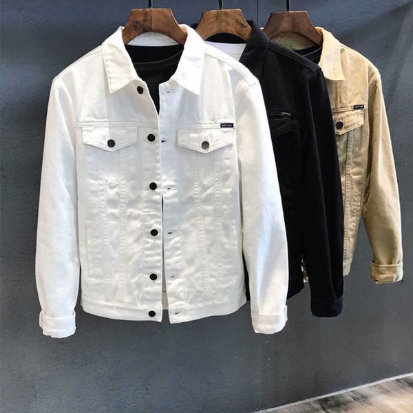 men's jackets spring and autumn leisure slim white denim jacket men's korean fashion leisure workwear denim jacket, Black;brown
men's jackets spring and autumn leisure slim white denim jacket men's korean fashion leisure workwear denim jacket, Black;brown