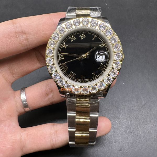 boutique men's wristwatch prong set diamond bezel watch black face bi-gold stainless steel case watch automatic mechanical sports watch, Slivery;brown
boutique men's wristwatch prong set diamond bezel watch black face bi-gold stainless steel case watch automatic mechanical sports watch, Slivery;brown