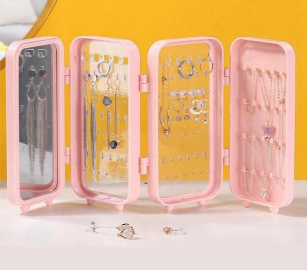 jewelry pouches bags small earring holder stand 4 tiers organizer box foldable dustproof storage with mirror9217090, Pink;blue
jewelry pouches bags small earring holder stand 4 tiers organizer box foldable dustproof storage with mirror9217090, Pink;blue