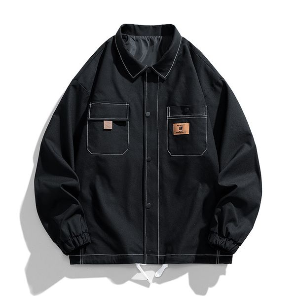 spring and autumn clothes men's new coat loose plankton handsome shirt jacket casual tooling trend lapel large size tide, Black;brown
spring and autumn clothes men's new coat loose plankton handsome shirt jacket casual tooling trend lapel large size tide, Black;brown