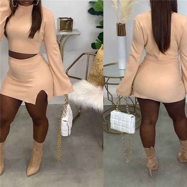 two piece dress omsj autumn solid two piece sets women 2021 flare sleeve crop ide split high waist skirt skinny fashion party 2pcs outfits j, White
two piece dress omsj autumn solid two piece sets women 2021 flare sleeve crop ide split high waist skirt skinny fashion party 2pcs outfits j, White