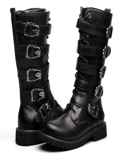 high platform men039s leather motorcycle boots midcalf military combat boots gothic belt punk boots casual men shoes black6677967, Black
high platform men039s leather motorcycle boots midcalf military combat boots gothic belt punk boots casual men shoes black6677967, Black