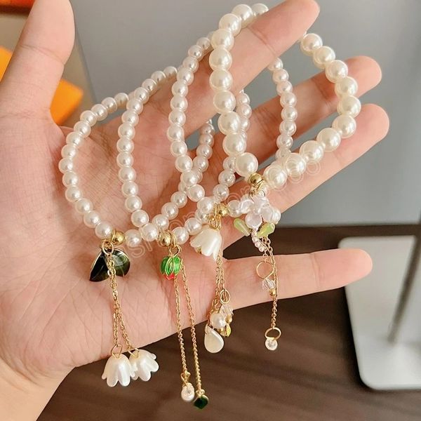 leaf flower pearl bracelet elastic chain bangle for women girl elegant simple jewelry gifts party wedding daily life accessorie, Golden;silver
leaf flower pearl bracelet elastic chain bangle for women girl elegant simple jewelry gifts party wedding daily life accessorie, Golden;silver