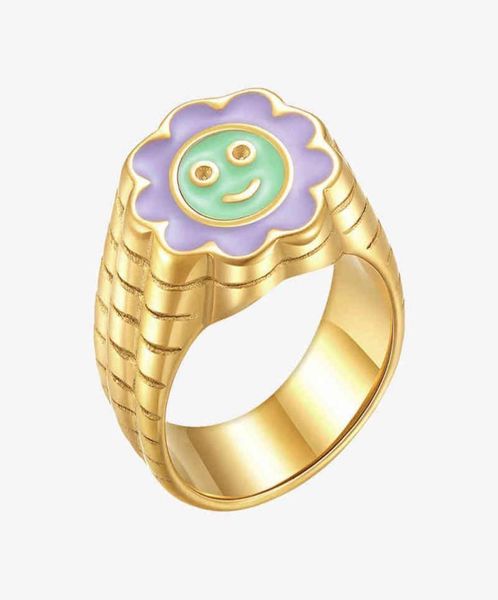 couple rings enfashion cute sun flower smile ring for women gold color stainless steel jewelry halloween anel masculino r214120 229370998, Silver
couple rings enfashion cute sun flower smile ring for women gold color stainless steel jewelry halloween anel masculino r214120 229370998, Silver