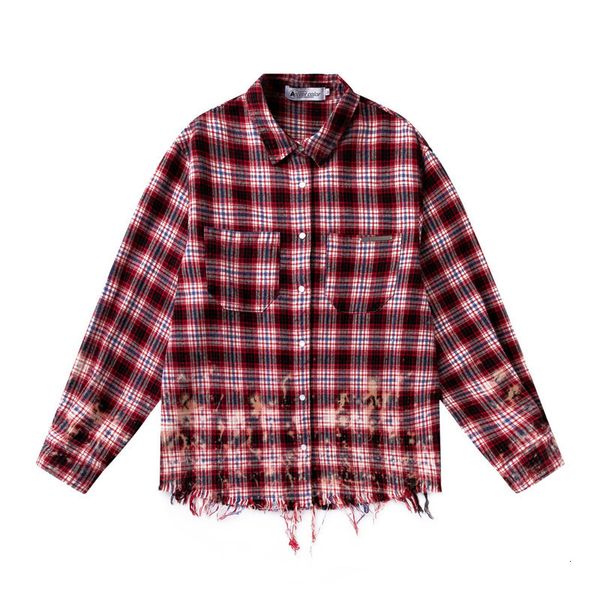 men's casual shirts fashion hi street ripped plaid with tessels mens streetwear long sleeve broken shirt 230506, White;black
men's casual shirts fashion hi street ripped plaid with tessels mens streetwear long sleeve broken shirt 230506, White;black