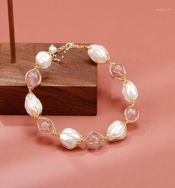 other bracelets arrival natural baroque freshwater pearl 14k gold strawberry quartz ladies bracelet jewelry female student party g6656039, Golden;silver
other bracelets arrival natural baroque freshwater pearl 14k gold strawberry quartz ladies bracelet jewelry female student party g6656039, Golden;silver