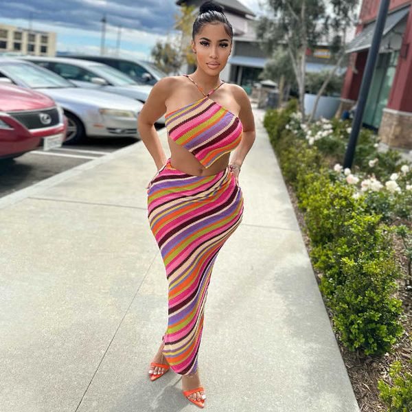 two piece dress echoine colorful striped knitted skirt set backless halter crop and midi skirt two piece set party clubwear women j230506, White
two piece dress echoine colorful striped knitted skirt set backless halter crop and midi skirt two piece set party clubwear women j230506, White