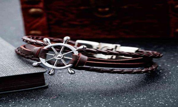 t fashion accessories black personalized rudder woven bracelet men039s leather bracelet4337630, Golden;silver
t fashion accessories black personalized rudder woven bracelet men039s leather bracelet4337630, Golden;silver