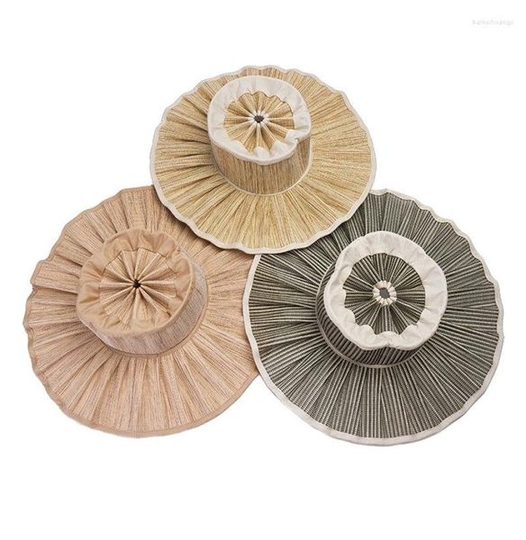 berets 2022 foldable pleated belt strap big brim hat ladies beach travel sun shade straw5748218, Blue;gray
berets 2022 foldable pleated belt strap big brim hat ladies beach travel sun shade straw5748218, Blue;gray