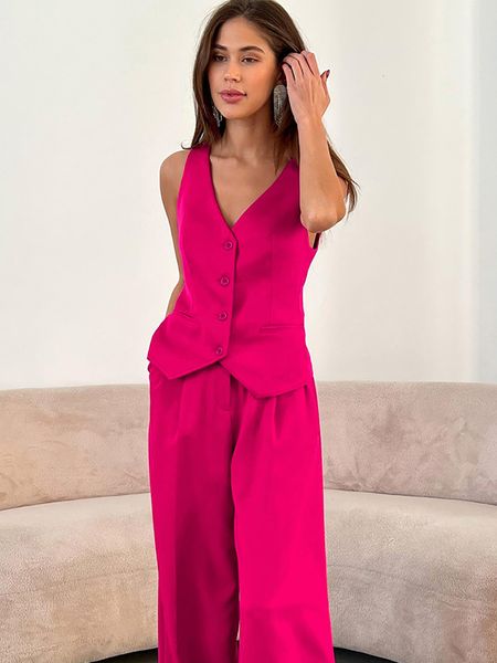 women's two piece pants fashion button vest and wide leg pant suit spring summer tank loose straight trouser sets ol women outfits 2305, White
women's two piece pants fashion button vest and wide leg pant suit spring summer tank loose straight trouser sets ol women outfits 2305, White