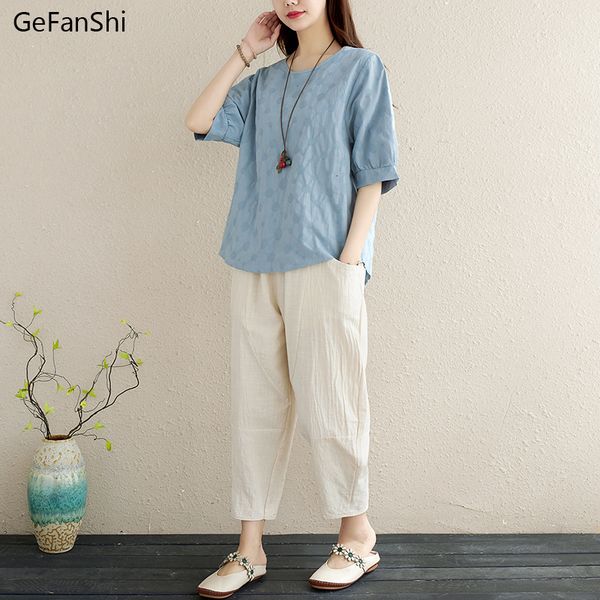 women's tracksuits 2023 summer women 2pcs solid short sleeve blousepants office lady cotton linen set casual loose fashion and trouser, Gray
women's tracksuits 2023 summer women 2pcs solid short sleeve blousepants office lady cotton linen set casual loose fashion and trouser, Gray