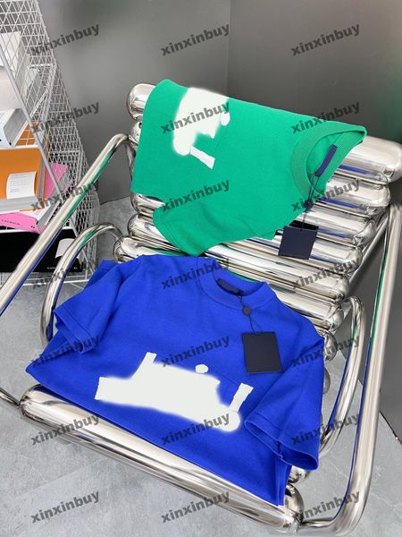 xinxinbuy men designer tee t shirt 23ss knitted letters jacquard short sleeve cotton women blue green s-2xl, Black;brown
xinxinbuy men designer tee t shirt 23ss knitted letters jacquard short sleeve cotton women blue green s-2xl, Black;brown
