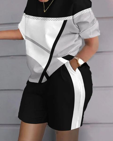 women's tracksuits 2023 summer suit fashion round neck short sleeve loose print tshirt shorts casual sports twopiece women 230506, Gray
women's tracksuits 2023 summer suit fashion round neck short sleeve loose print tshirt shorts casual sports twopiece women 230506, Gray