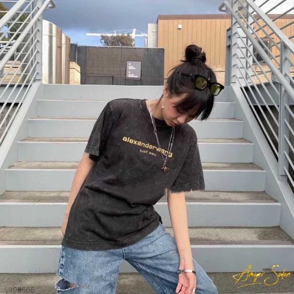 t shirt for women alexander washed old letter embroidery short sleeve t-shirt men and women n02m, White
t shirt for women alexander washed old letter embroidery short sleeve t-shirt men and women n02m, White