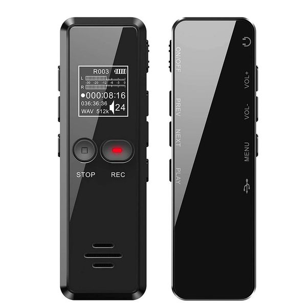Image of Digital Voice Activated Recorder Dictaphone Long Distance Audio Recording MP3 Player Noise Reduction WAV Record