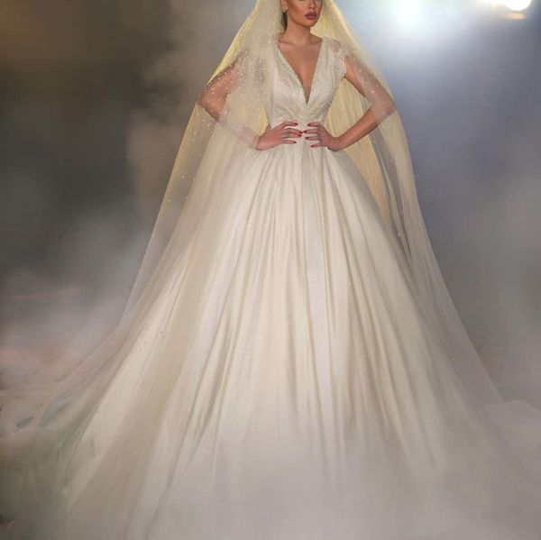 elegant ball gown wedding dresses v neck sleeveless straps sequins appliques beaded floor length ruffles satin pearls zipper bridal gowns pl, White
elegant ball gown wedding dresses v neck sleeveless straps sequins appliques beaded floor length ruffles satin pearls zipper bridal gowns pl, White