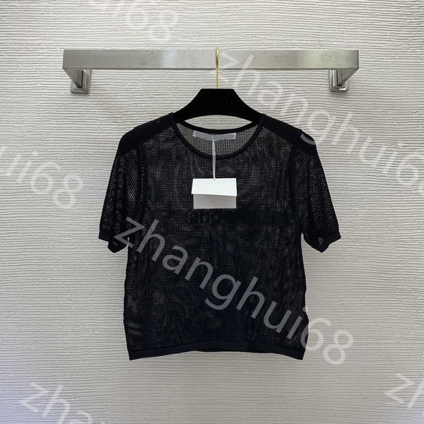 23ss womens knits womens designer clothing round neck mesh hollowed out chest logo alphabet jacquard perspective short sleeve womens clothes, White
23ss womens knits womens designer clothing round neck mesh hollowed out chest logo alphabet jacquard perspective short sleeve womens clothes, White