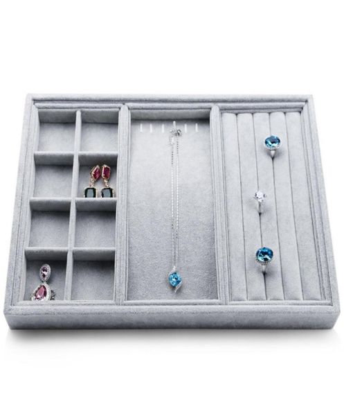 quality ice grey velvet multifunction jewelry display trays whole removable ring holder necklace bracelets earring tray storag5338508, Black
quality ice grey velvet multifunction jewelry display trays whole removable ring holder necklace bracelets earring tray storag5338508, Black